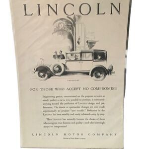 Vintage 1928 Lincoln For Those Who Accept No Compromise Ad Advertisement